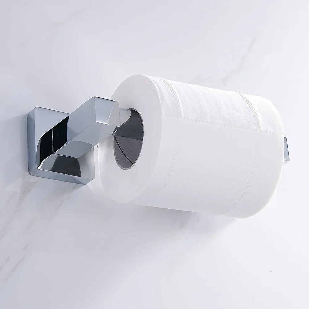 

Aluminum Alloy Toilet Paper Holder Towel Rack Bathroom Accessory No Drilling Chrome Toilet Towel Ring for Kitchen Hook Hardware