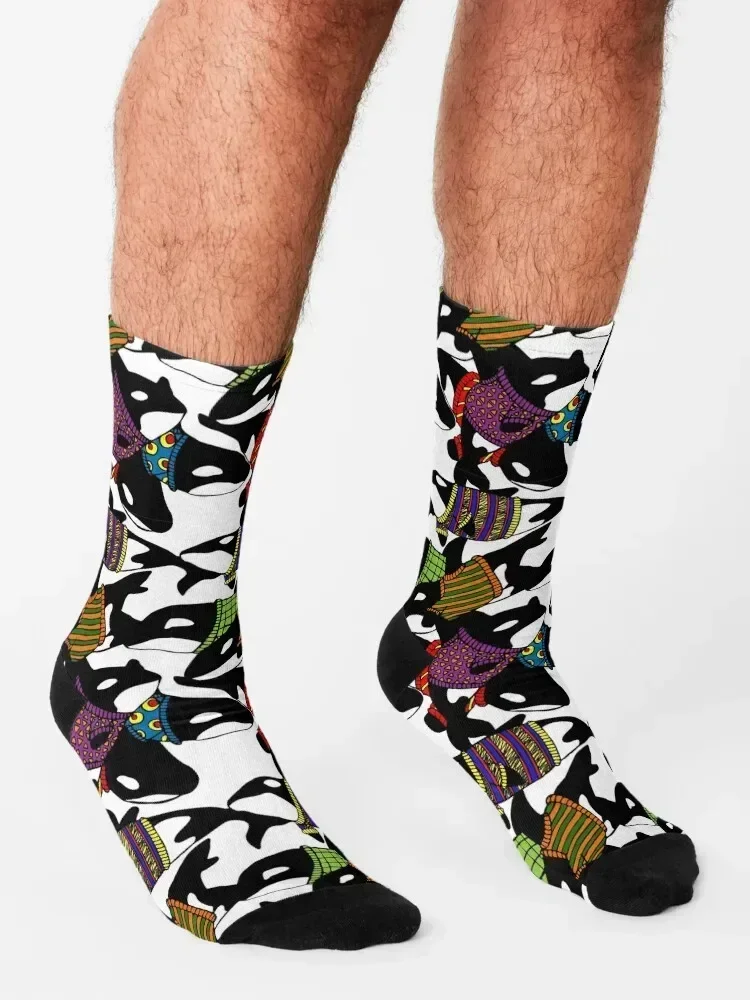 Orca Sweaters Socks funny gift cartoon loose Running Male Socks Women's