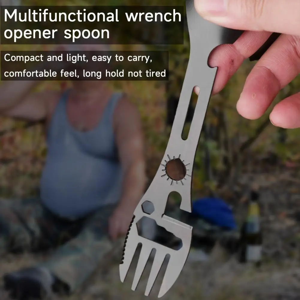 Portable Multi-tool Utensil Versatile Outdoor Camping Tool Lightweight Fork Spoon Bottle Opener for Survival for Hiking for Easy