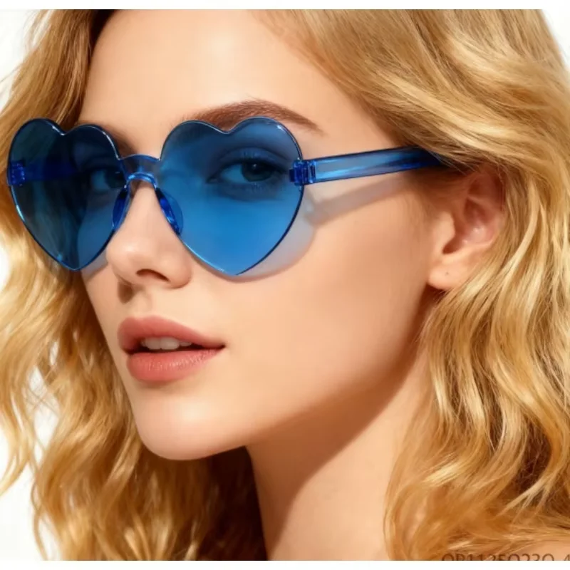 PESENAR Óculos de sol em forma de coração azul claro para o Dia dos Namorados: estilo misto com pingente doce