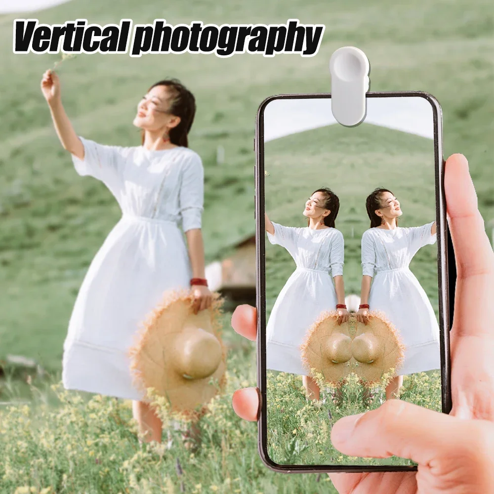 Universal Upgraded Smartphone Camera Mirror Reflection Clip Kit with Selfie Reflector Adjustable Mobile Phone Lens Mirror Clip