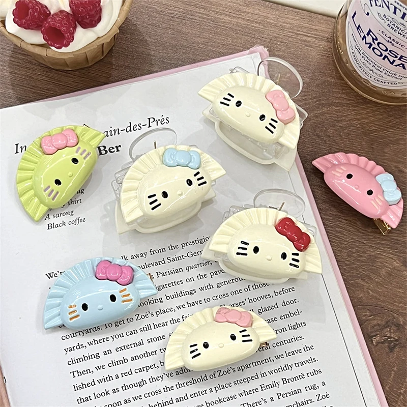 Cute Cartoon Cat Simulation Dumplings Hair Clip Cute Funny Hair Accessories For Women Girls Versatile Headwear Small Gifts