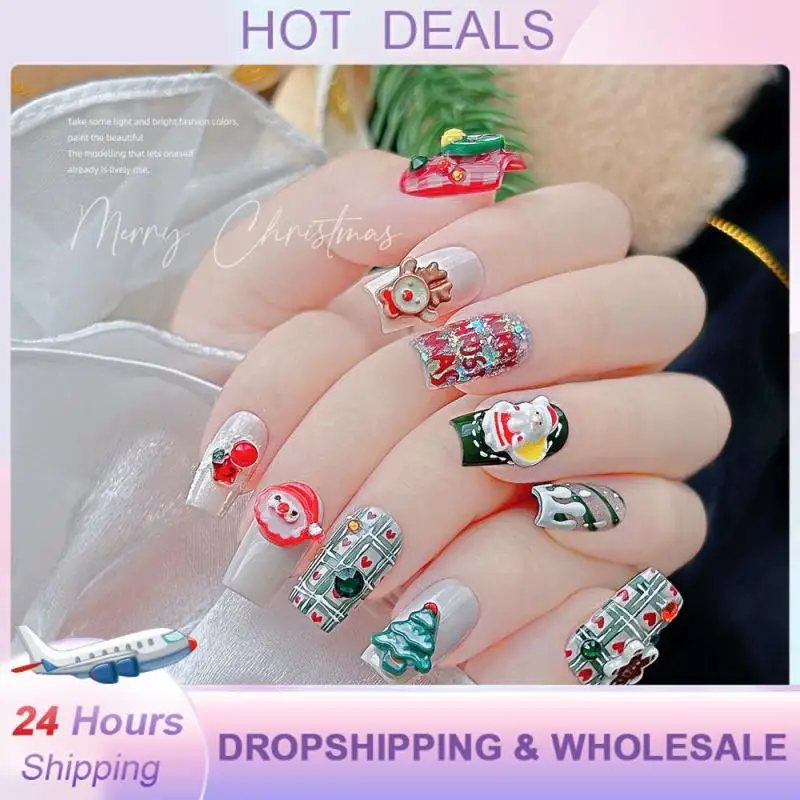 Christmas Manicure Decoration Not Easy To Fall Off No Deformation Lasting Water Proof Accessories Reusable High Quality