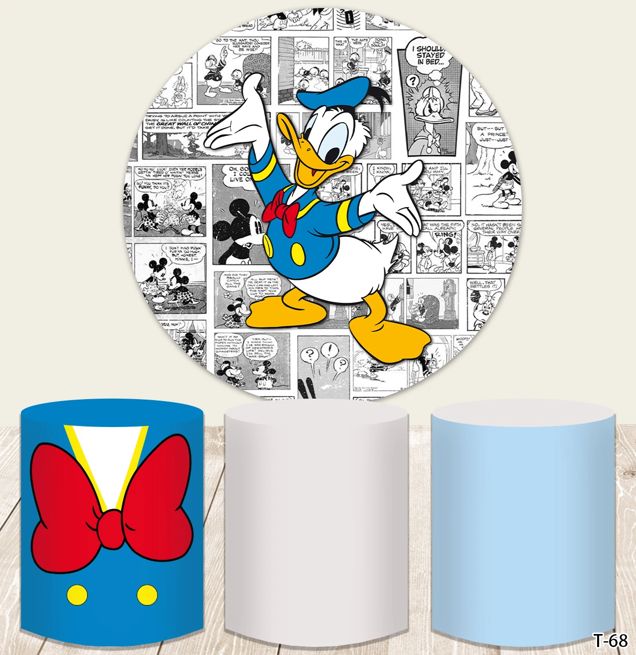 Disney Round Shape Donald Duck Party Backdrops Birthday Decorations Custom Background Wedding Decoration Children's Photozone