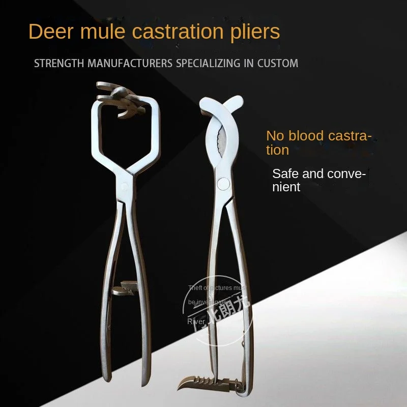 Stainless Steel Bloodless Castration Forceps For Horses Donkeys Deer Emasculation Castrate Clamp Burdizzo Castrator Emasculator