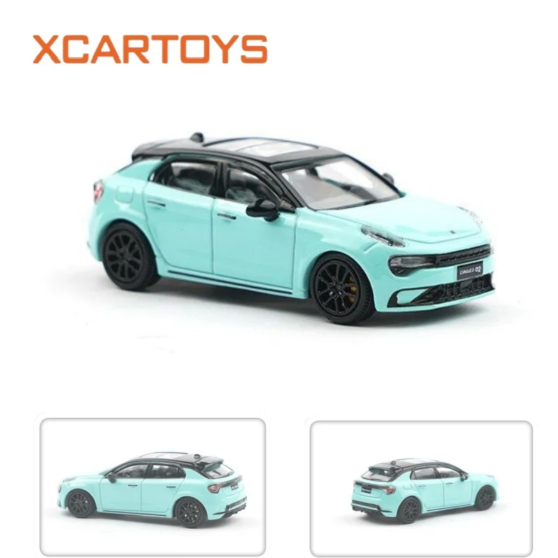 XCARTOYS 1/64 Diecast Car Model Lynk & Co 02 Hatchback Leyu Green Alloy Miniature Car Collectible Display Ornament Hobby Toy