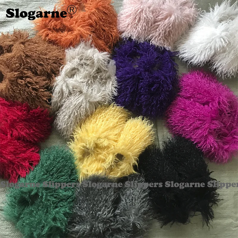 2024 New Women Winter Faux Fur Slippers Plus Size Woman Luxury Furry Plush Warm Fur Slipper Home Cotton Shoes Indoor Fur Slides