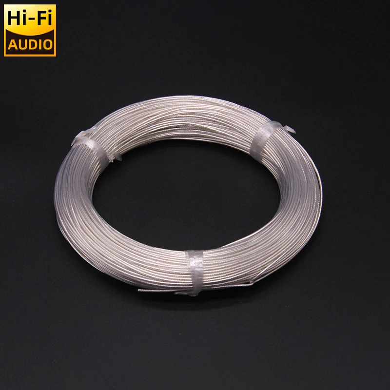 ■ 5m High Purity Silver Plated 6N OCC Wire Copper Cable For Hifi Audio DIY Amplifier Headphone Speaker cable OD2mm 1.5mm²