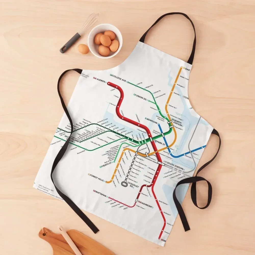 Boston Area Rapid Transit Map Apron Kitchens Woman Ladies Household Items Kitchen Kitchen Things Apron