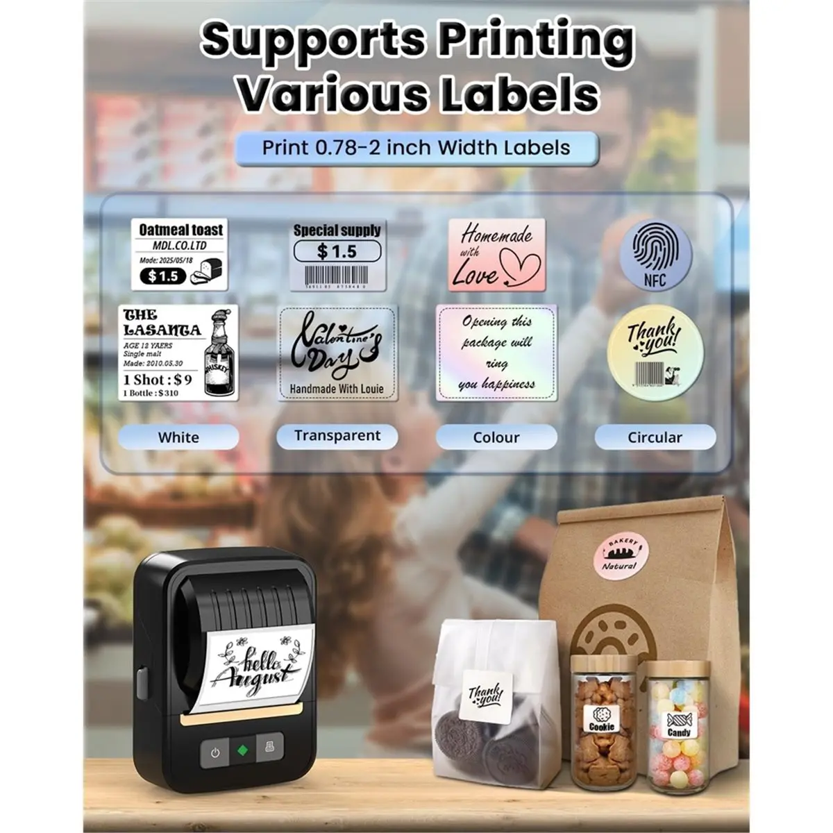 618 Mega Sale Label Makers, Label Maker Machine with Tape, Bluetooth Label Maker, Portable Thermal 2 Inch Label Printer