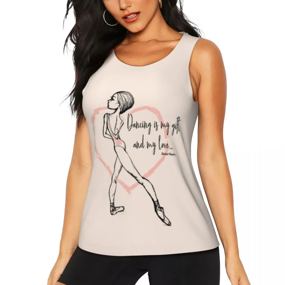 Custom Ballet Dancing My Gift And My Love Yoga Shirt for Women Ballerina Dancer Gym Workout Running Tank Tops