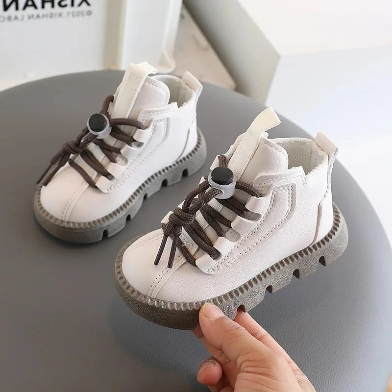 

Toddler Girls Boys Ankle Boots Fashion Soft Leather Non-slip Short Boots Waterproof Keep Warm Snow Boots for Kids Casual Shoes