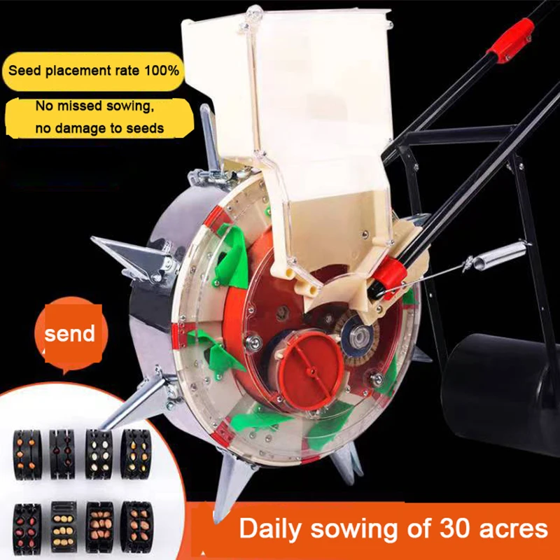 

Stainless Steel Multi-Function Hand-Push Seeder Cotton Soybean Peanut Planter Film-Pressing Machine Seed Planting Tool