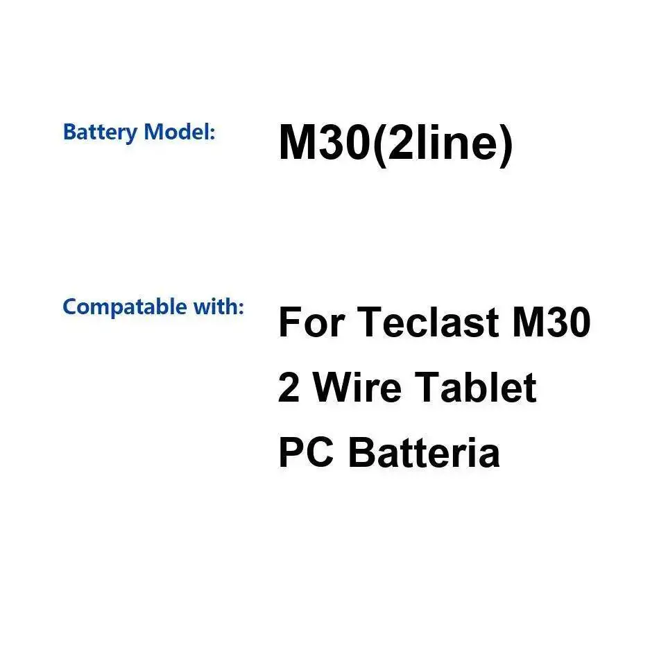 

9000 мАч для Teclast M30, 2-проводная батарея для планшетного ПК, 2-линейная батарея для ноутбука, хорошая низкотемпературная работа