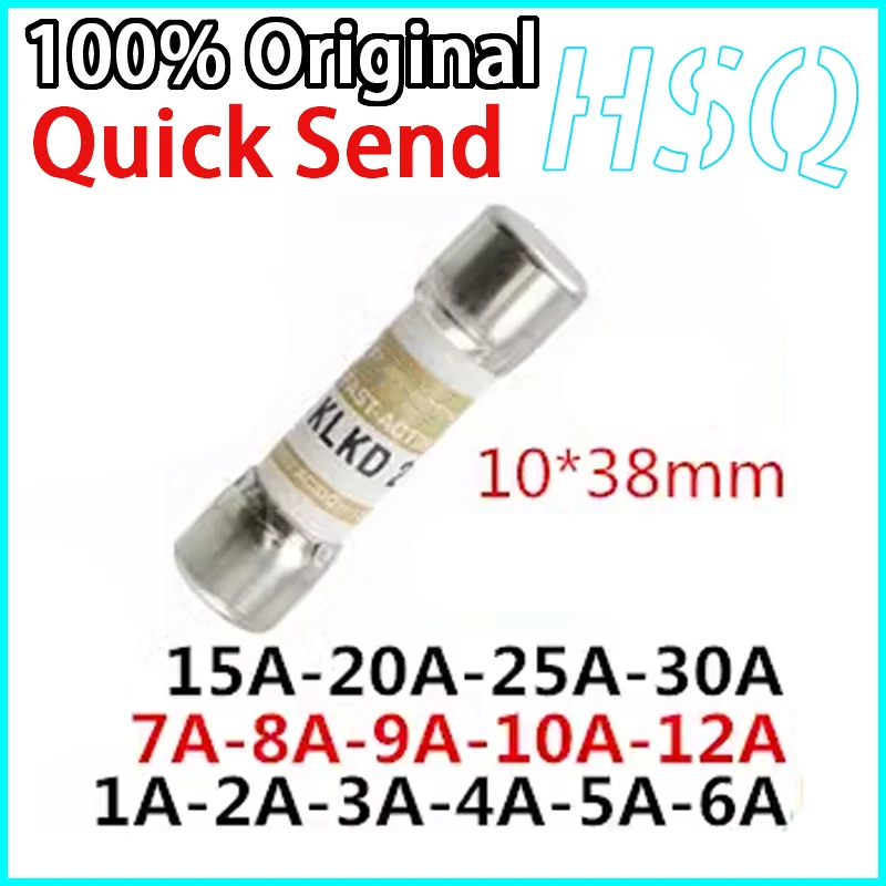 KLKD KLKD20A 25A 30A Fuse 1A 2A 3A 4A 5A 6A 7A 8A 9A 10A 12A 15A 20A 25A 30A 600V 10*38 Fast Fuse with Multiple Currents Stock