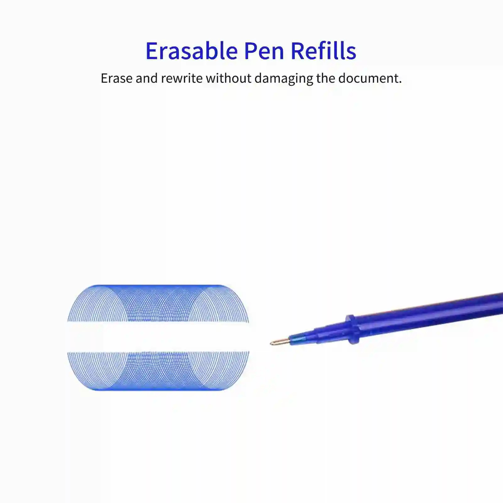 Black/Blue Ink Erasable Gel Ink Pen Refills Fine Point 0.5mm Replacement Gel Pen Refills for Erasable Pens Office School