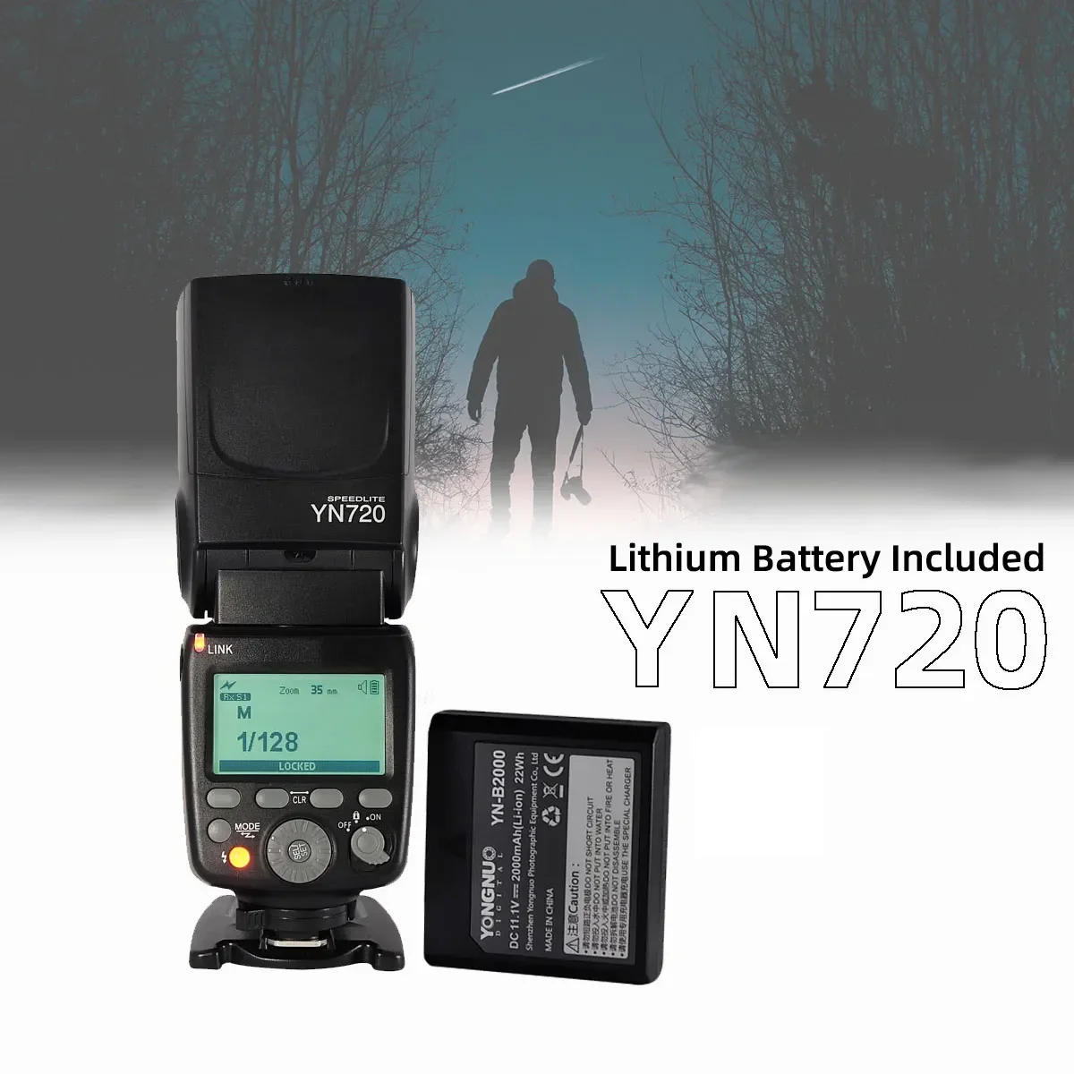 

YONGNUO YN720 Flash Speedlite Wireless Flash Master Slave Speedlite GN60 LCD Display LITHIUM Battery For Canon Nikon DSLR Camera