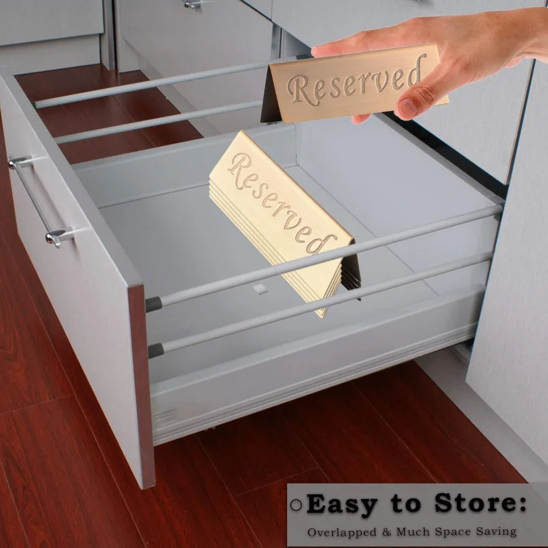 Reserved Sign - 10 Year's Use Stainless Steel Tabletop Sign Desk Top Stand Tent Sign Restaurants,Weddings,Events -Double Sid