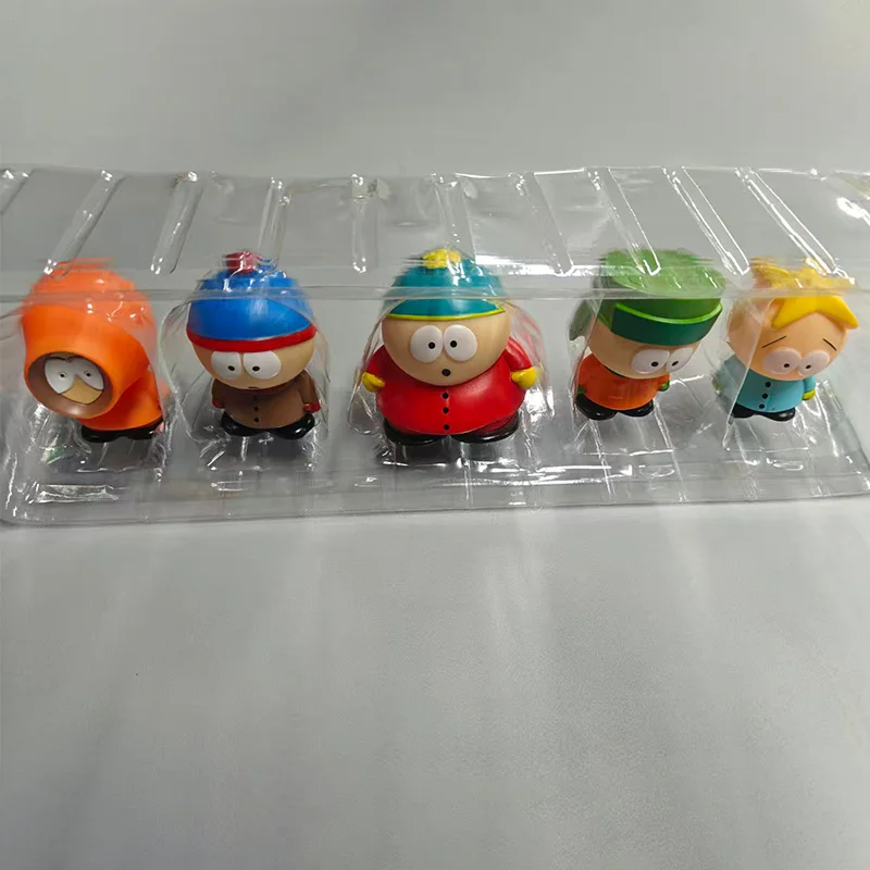 5 stks/set South Park Anime Figuur De Stok van Waarheid Kenny McCormick Stan Marsh Leuke Mooie Poppen Amerikaanse Band Ornamenten