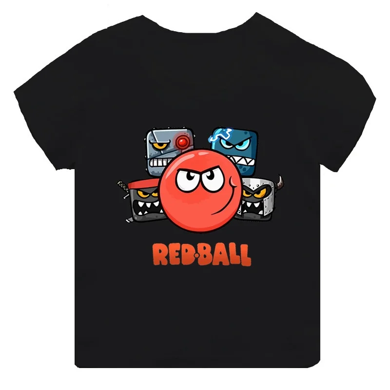 Red Ball 4 Print Cartoon Funny Black Short Sleeve New Men Women Tee Adults Children Boy Gril Top Kids Parent Child Cotton Tshirt