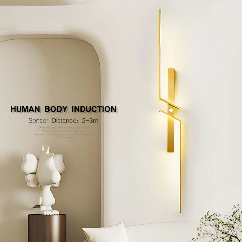 Imagem -05 - Pir Motion Sensor Led Wall Lights Indoor Induction Sconces Lâmpadas de Parede para Casa Sala Quarto Corredor