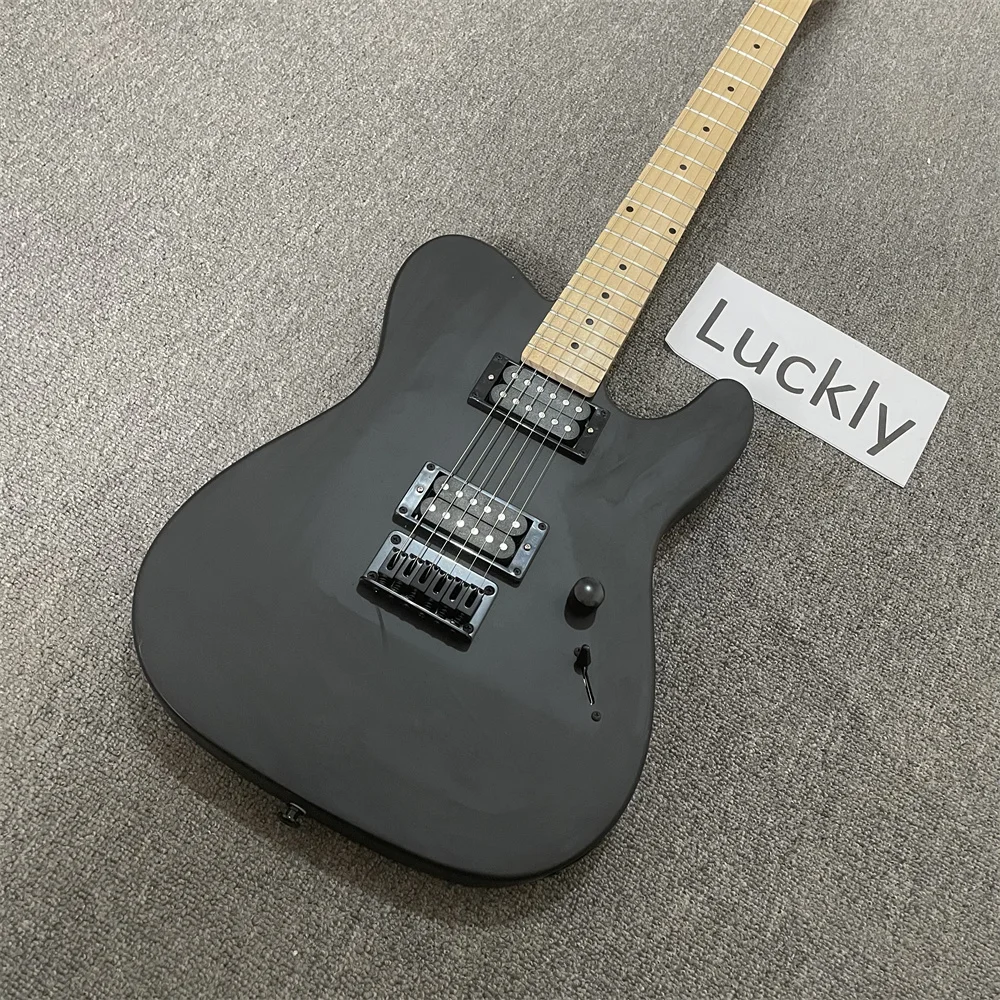 

High-end custom 6-string electric guitar, matte black body, lock harp knob, passive dew point pickup, black hardware