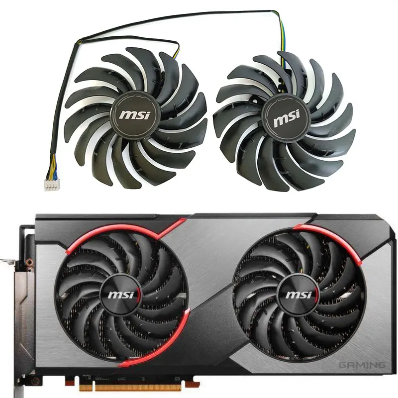 MSI Radeon RX 5700 5700 XT 5600 XT 게이밍 그래픽 카드용 냉각 팬, 4 핀 PLD10010S12HH RX 5700 XT GPU 팬, 95mm, 신제품