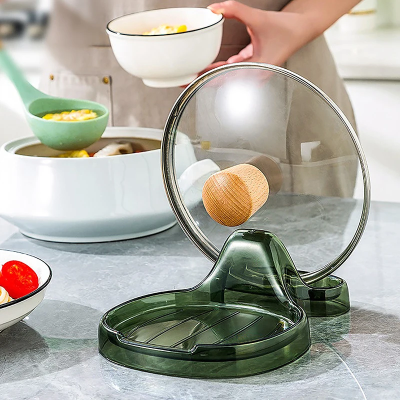 

Pot Lid Rack Kitchen Bowl Dish Organizer Spatula Pot Lid Rack Shelf Plastic Spoon Rest Utensil Multi-function Dish Rack Organize