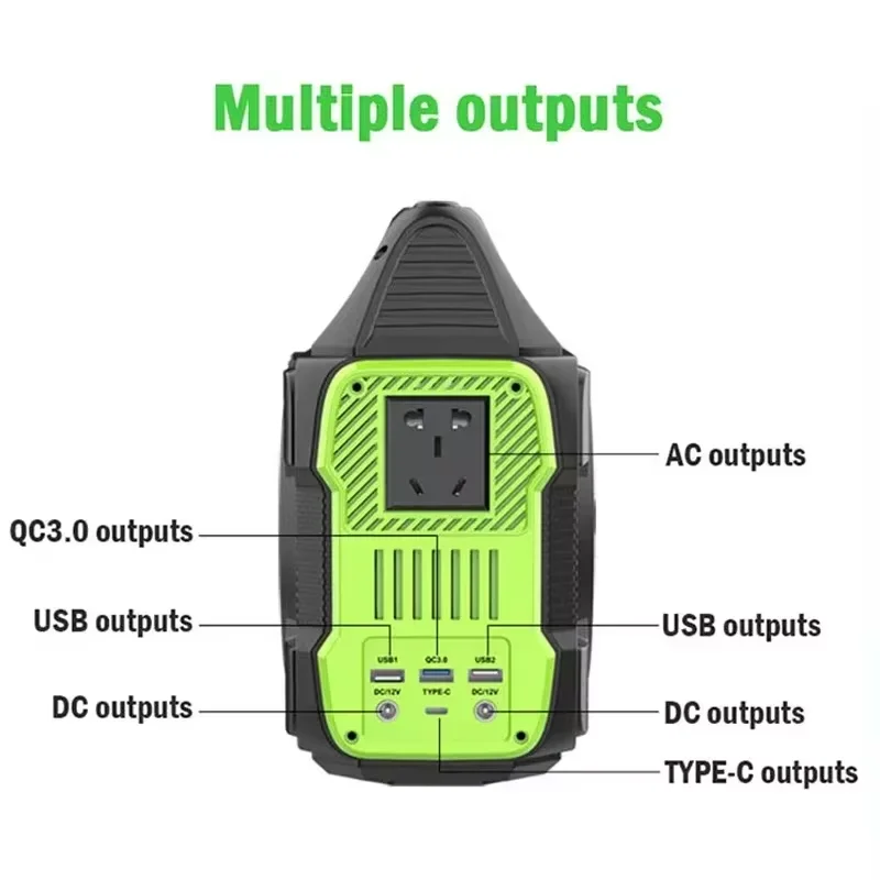 Generador Solar portátil, estación de energía de 300W, CA de 110V, 240V, salida de 288Wh, Banco de energía de respaldo de iluminación de emergencia para el hogar, campamento al aire libre