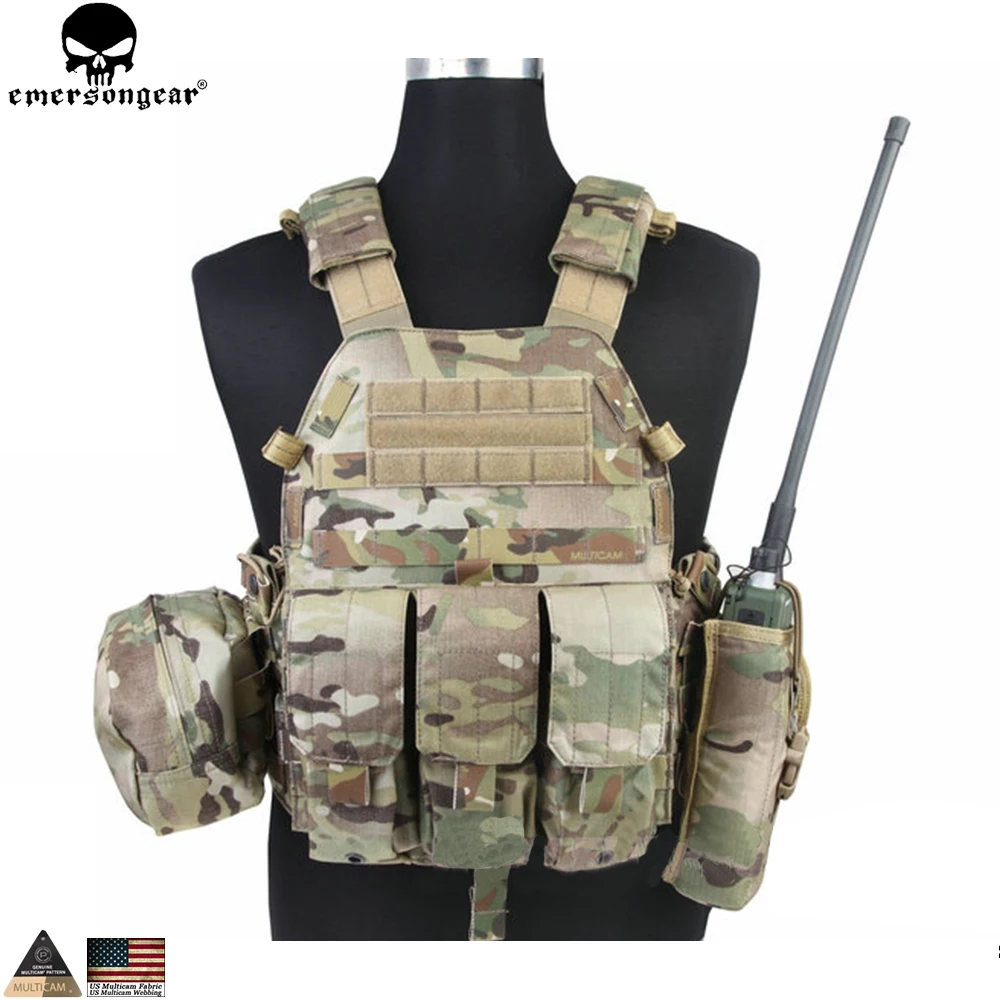 EMERSONGEAR LBT Tactical Vest With Mag Pouch Molle Chest Rig Vest Airsoft Hunting Combat Vest Multi-camo EM7440