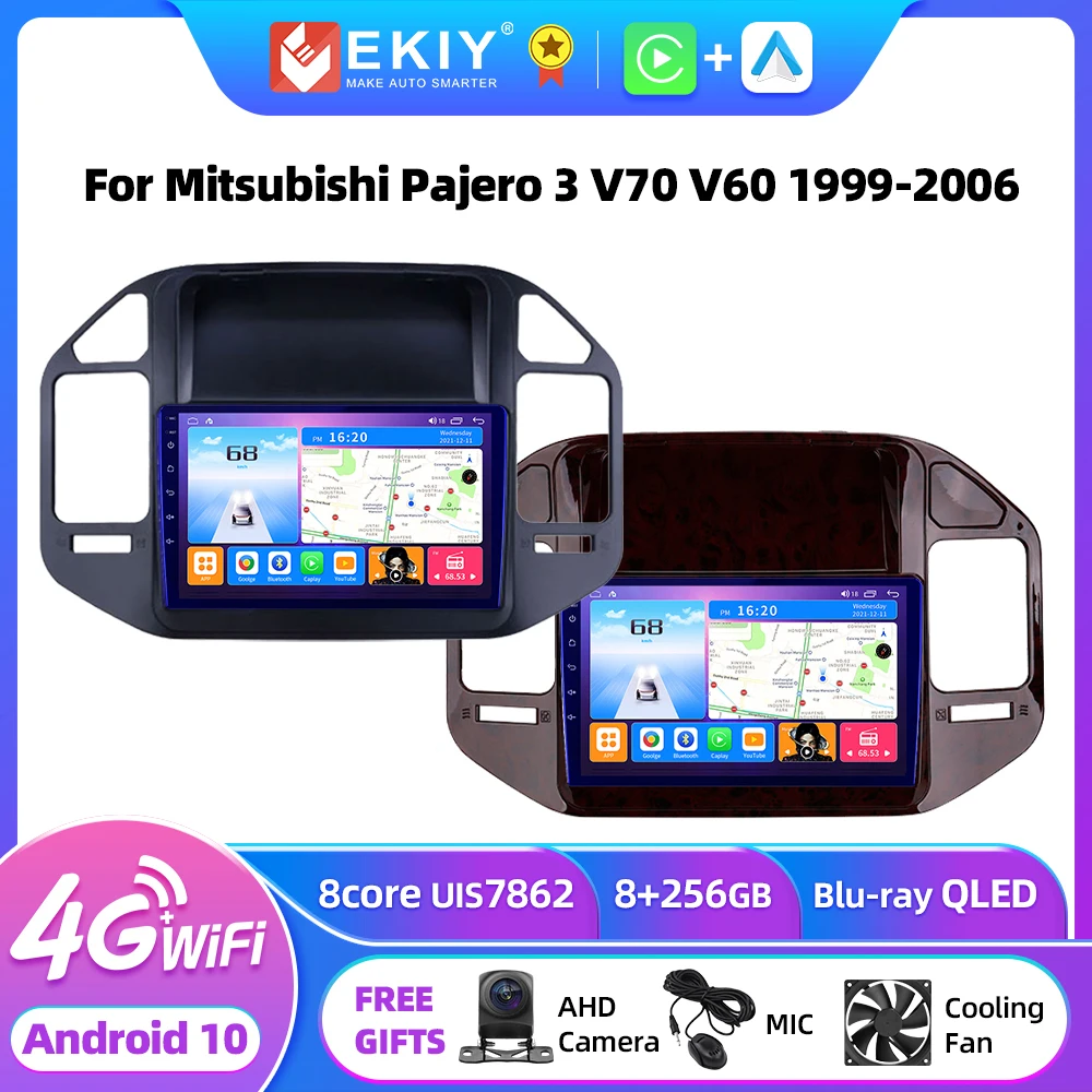 

EKIY T7 Android 10 для Mitsubishi Pajero 3 V70 V60 1999 - 2006 автомобильное радио, мультимедийный видеоплеер Navi Stereo GPS No 2din Carplay