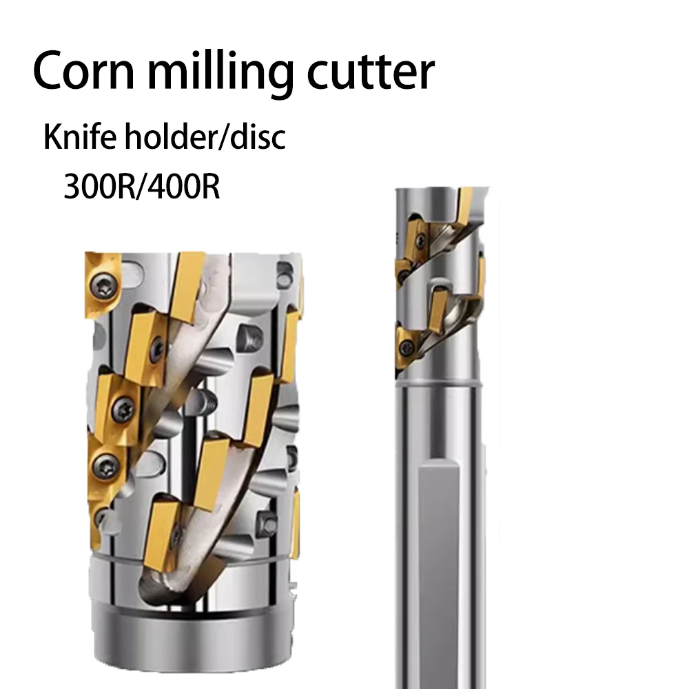 

400R CNC corn milling cutter shank spiral right angle corn end mill 300R side milling open coarse corn grain milling cutter disc