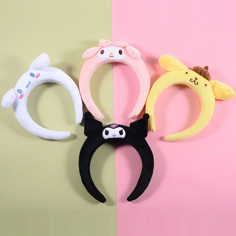 Cute Sanrio Melody Headbands Women Hello Kitty Hairbands Girl Kawaii Anime Kuromi Ears Girl Cinnamoroll Headwear Kids Birthday