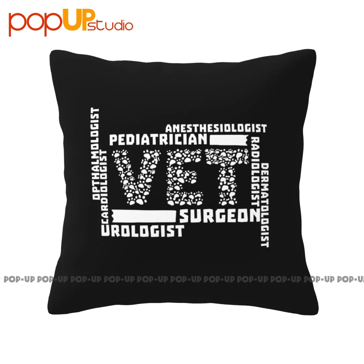 Print Anesthesiologist Pediatrician Vet Surgeon Urologist Pillowcase Throw Pillow Cover Vintage