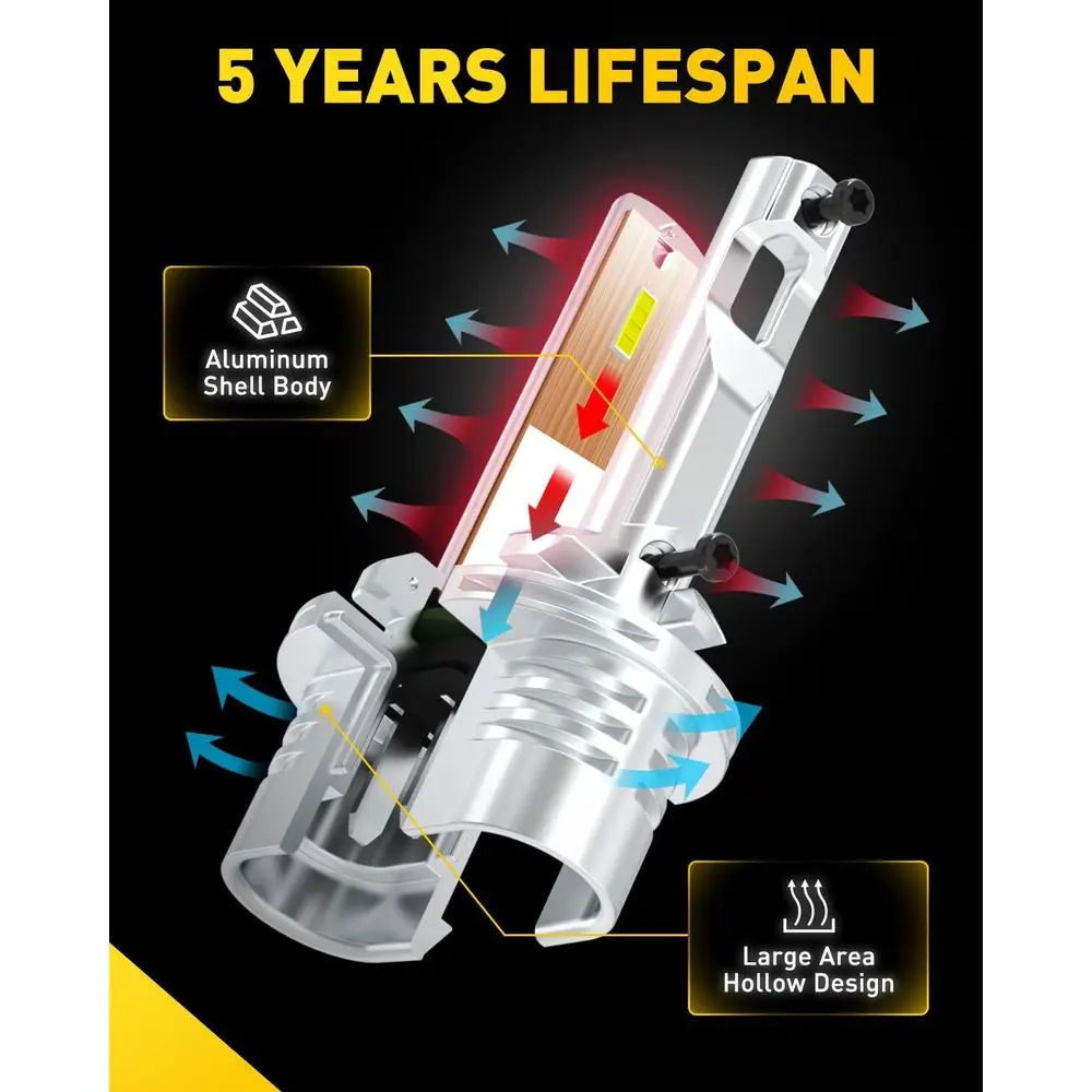 Lampadina fendinebbia Mini 880 super luminosa da 16.000LM, bianco 6500K, Plug & Play, nessun adattatore necessario, kit 893 LED 2 pezzi