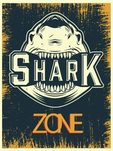 Shark Zone Vintage Retro Metallschild