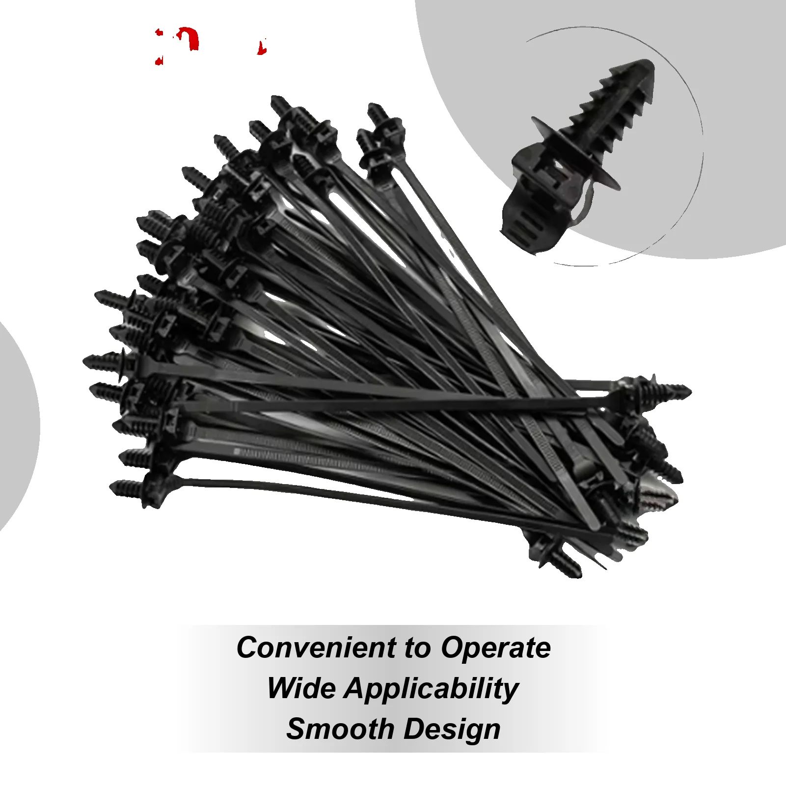 

Self-Locked Nylon Cable Tie Push Clips Wire Tie Released Zip Straps Car Fender Trunk Engine Guard Panel Wire Management Secure