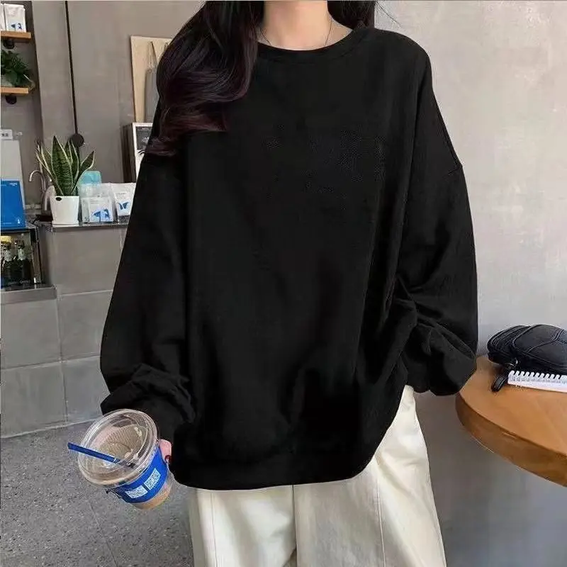 Trend Plus Size Simplicity Hoodies Spring Autumn New Long Sleeve Loose Street Casual Pullovers Top Korean Fashion Women Clothing