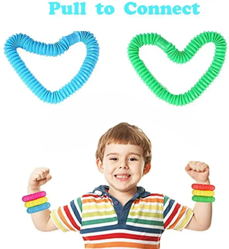 A Slice Large Pop Tubes Fidget Toys Sensory for Stress Anxiety Relief for Children Adults Learning Toys Toddlers Stretch Tube