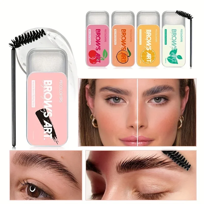 1Pcs Natural Transparent Pomade Eyebrow Styling Soap Brows Gel Wax Fixer With Brush Make-up for Women Eyebrow Cosmetics