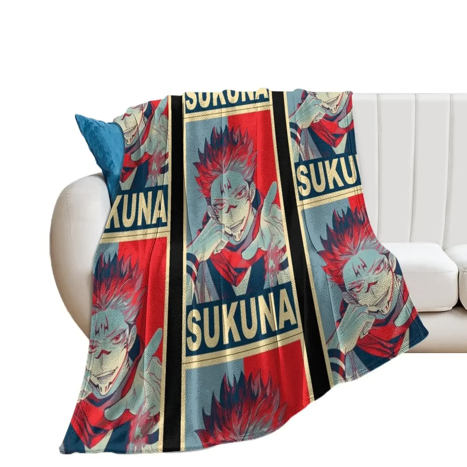 Sukuna - Poster Throw Blanket Blankets For Sofas Plush Blankets