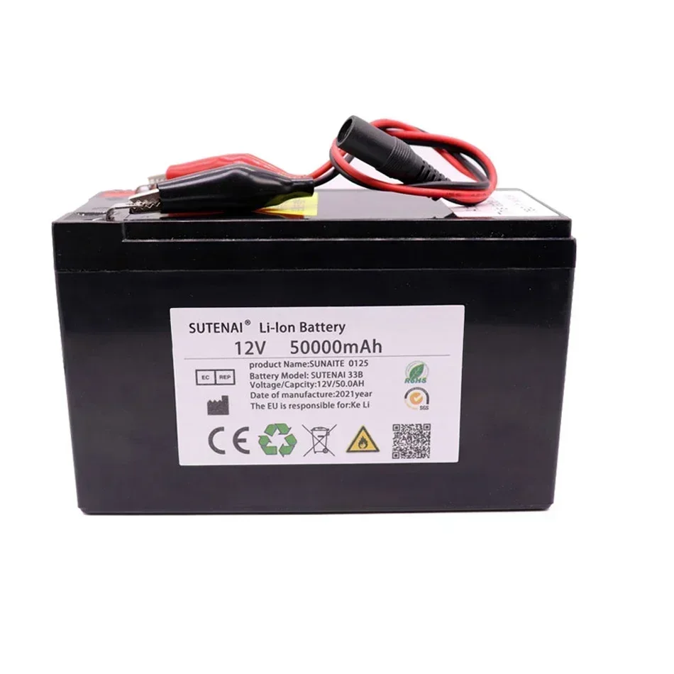 Imagem -04 - Bateria de Lítio Adequado para 50ah Corrente Bms 12v 3a Carregador de Equipamento de Tensão Padrão 12v 50000mah 3s7p 18650 Novo 2024