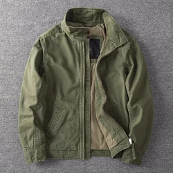 Spring and Autumn new men's jacket washed craft cargo camouflage clothing wear trend jacket