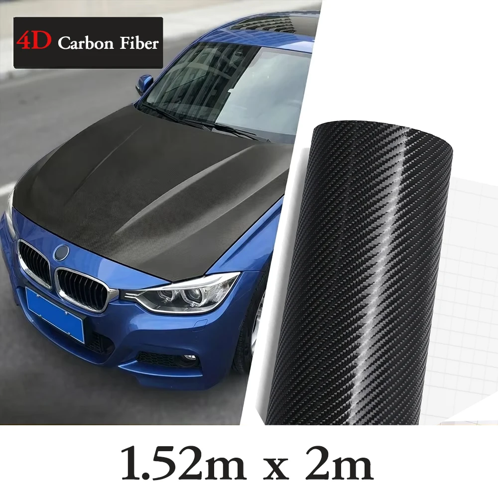 DIY Auto-Motorhaube Dach 152cm*200cm 4D Carbonfaser-Aufkleber Vinylfolie Auto-Wrapping-Folie Rollenfolie Automobil-Tuning-Zubehör