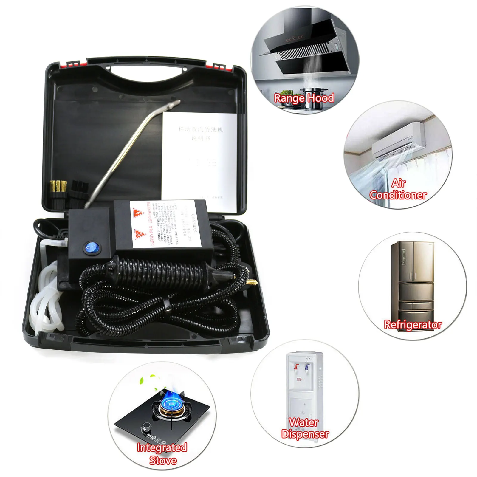 1700W Handheld High Pressure Steam Cleaner Machine Automatic Mobile Detailing Steam Cleaning Home110V