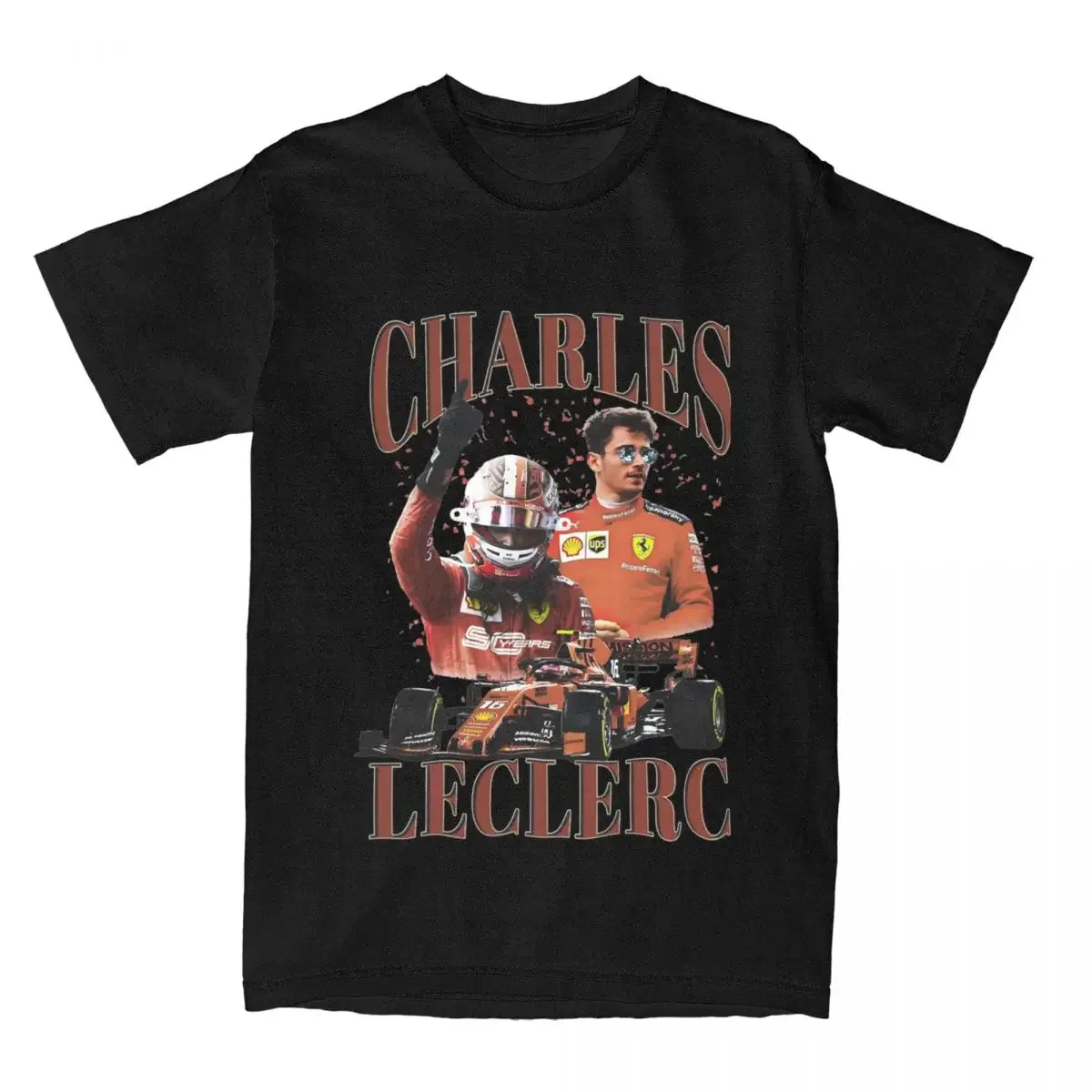 harajuku men clothing Charles Leclerc Victory Accessories T-Shirt Men   Racing Car Fun 100% Cotton All Seasons Tee