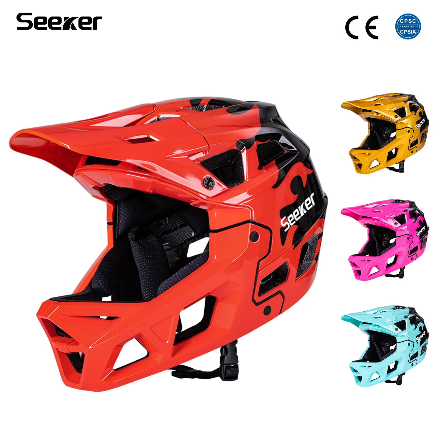 

Seeker внедорожный шлем мужской и женский спортивный велосипедный шлем шлем для горного велосипеда соревнования погружений велосипедный полнолицевой шлем