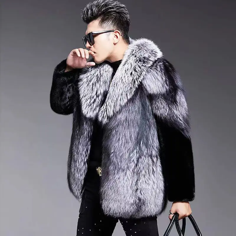 Luxury Brand Warm Fur Coat Men Short Jacket Faux Fur Jacket Casual Loose Zipper Thick Men's Clothing High Quality