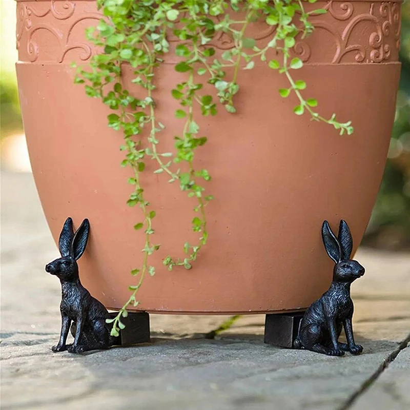 3Pcs Flower Pot Feet Stand Animal Shape Cat Dog Plant Pots Risers Pad Outdoor Garden Resin Pot Foot Bonsai Holders Support