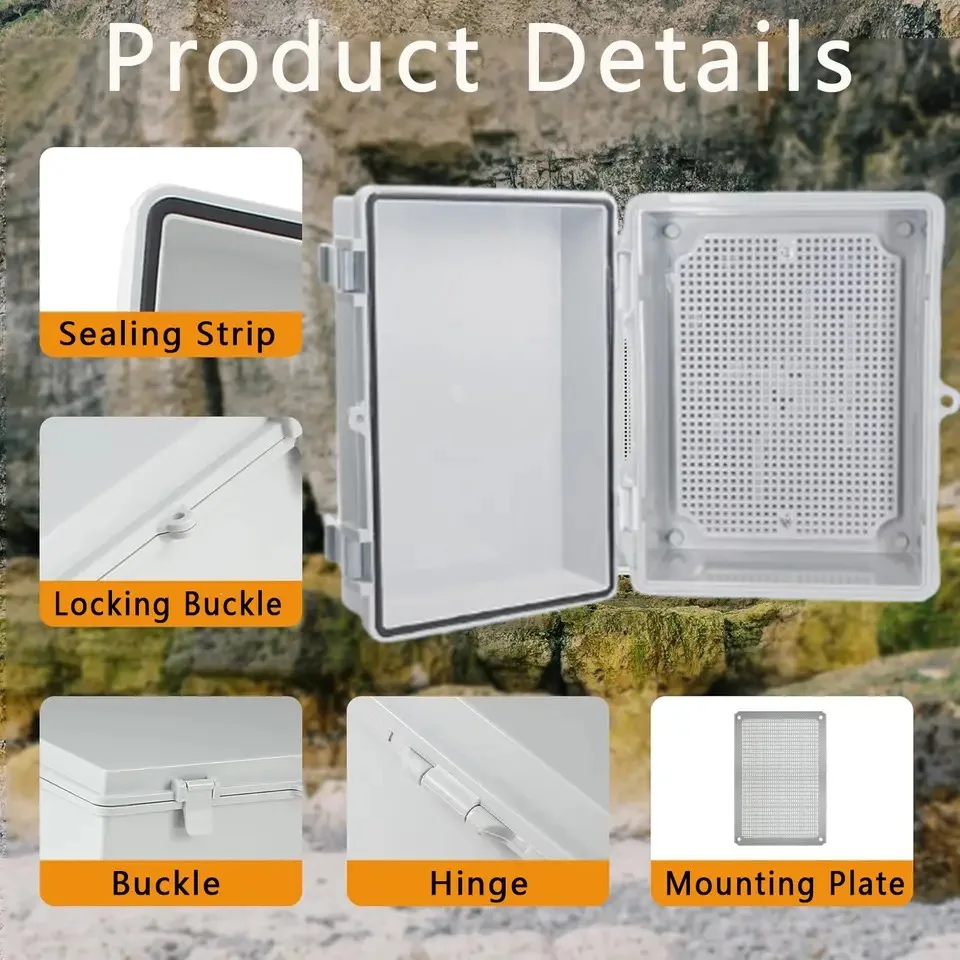 IP66 Waterproof ABS Plastic Enclosure Junction Box 600x400x220mm Outdoor Power Distribution Electronic Instrument Case